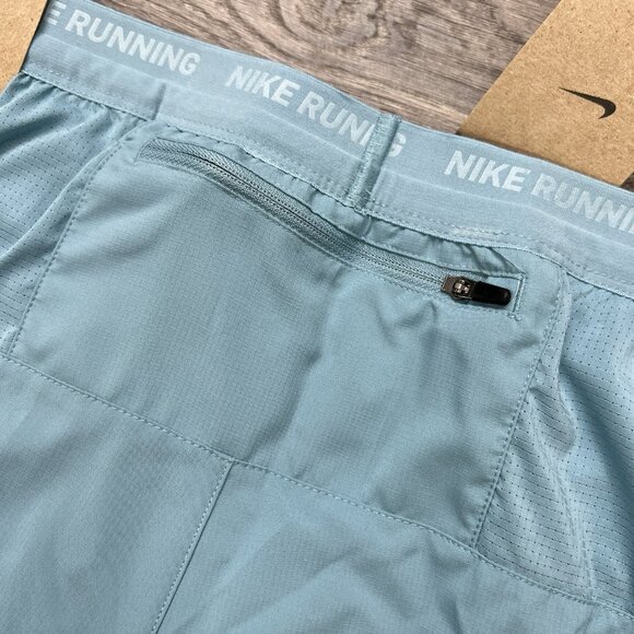 Nike Running Shorts Sz XL Mens Dri Fit Stride 7" 2 in 1 Turquoise Teal $65 - Picture 5 of 11